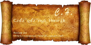 Czégényi Henrik névjegykártya