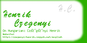 henrik czegenyi business card